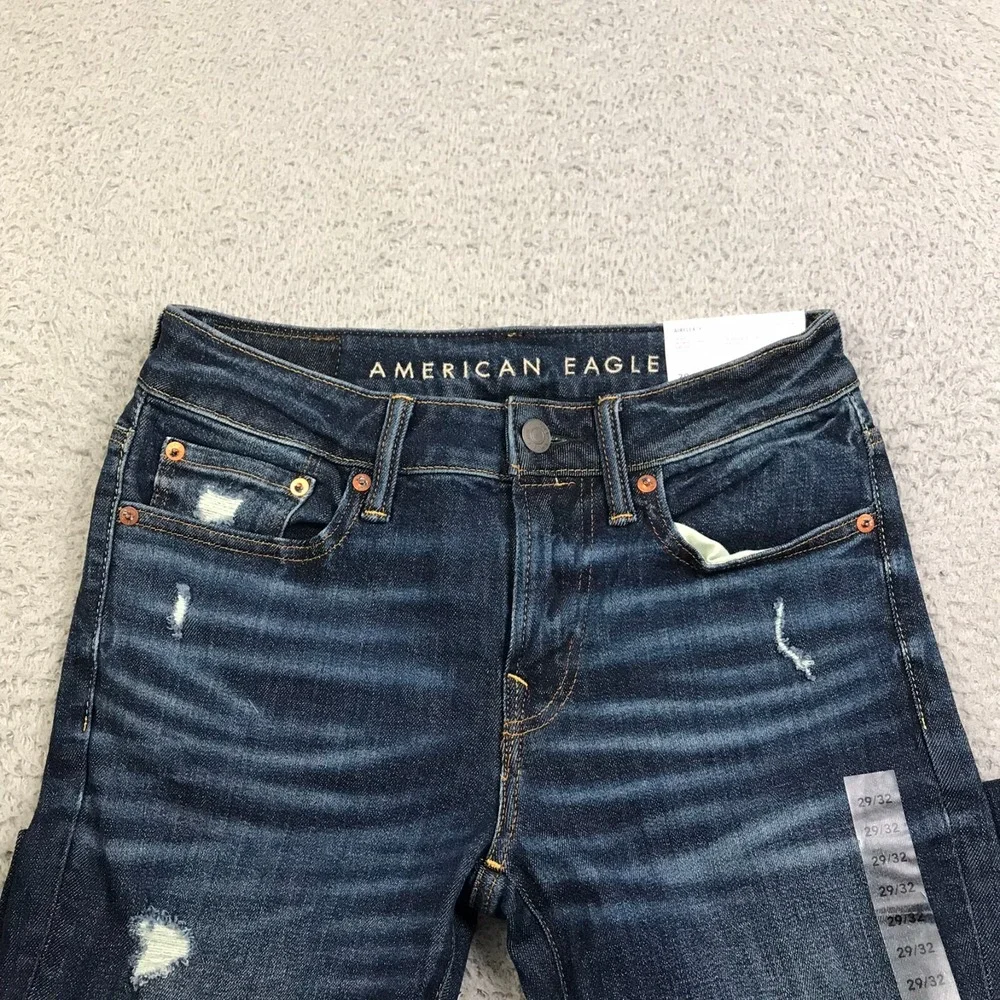 American Eagle Skinny Jeans Mens 29x32 Distresse Dark Wash Stretch Denim NEW NWT